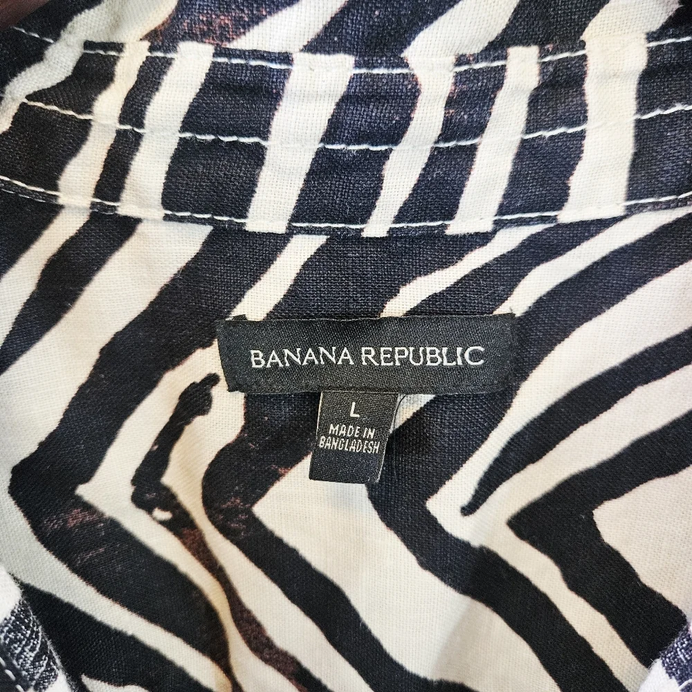 Banana Republic Zebra Safari Linen Romper size Large